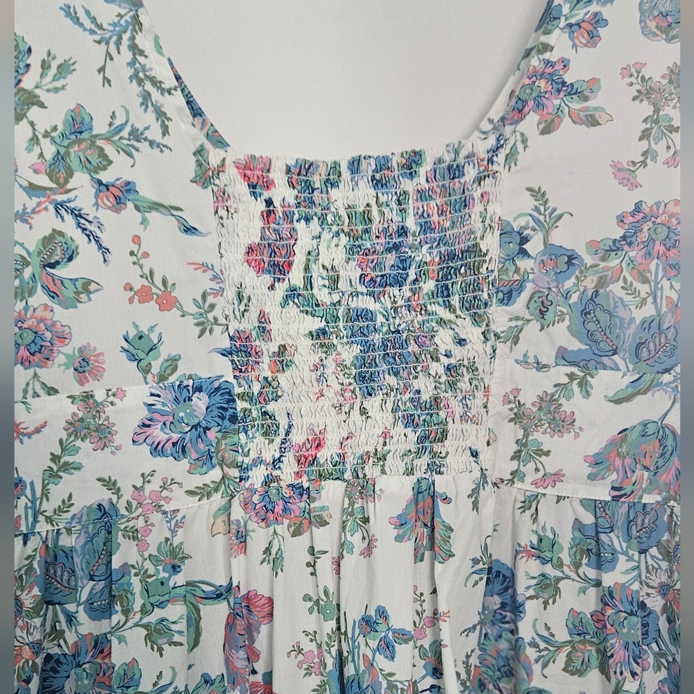 J. Crew White Floral Maxi Dress with Blue and Green Print - Picture 6 of 6